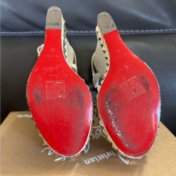 Christian Louboutin Cataclou 140 embellished cork wedge sandals, 39 - Picture 5 of 11